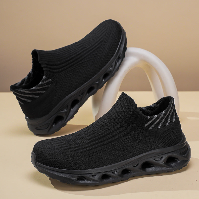 Men‘s’ Slip-On Running Walking Shoes - Zero Laces Comfort, Non-Slip Traction & Cushioned Support