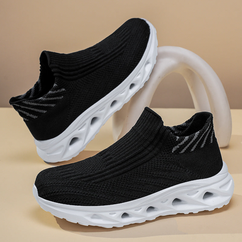 Men‘s’ Slip-On Running Walking Shoes - Zero Laces Comfort, Non-Slip Traction & Cushioned Support