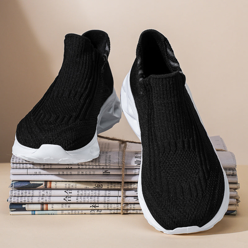Men‘s’ Slip-On Running Walking Shoes - Zero Laces Comfort, Non-Slip Traction & Cushioned Support