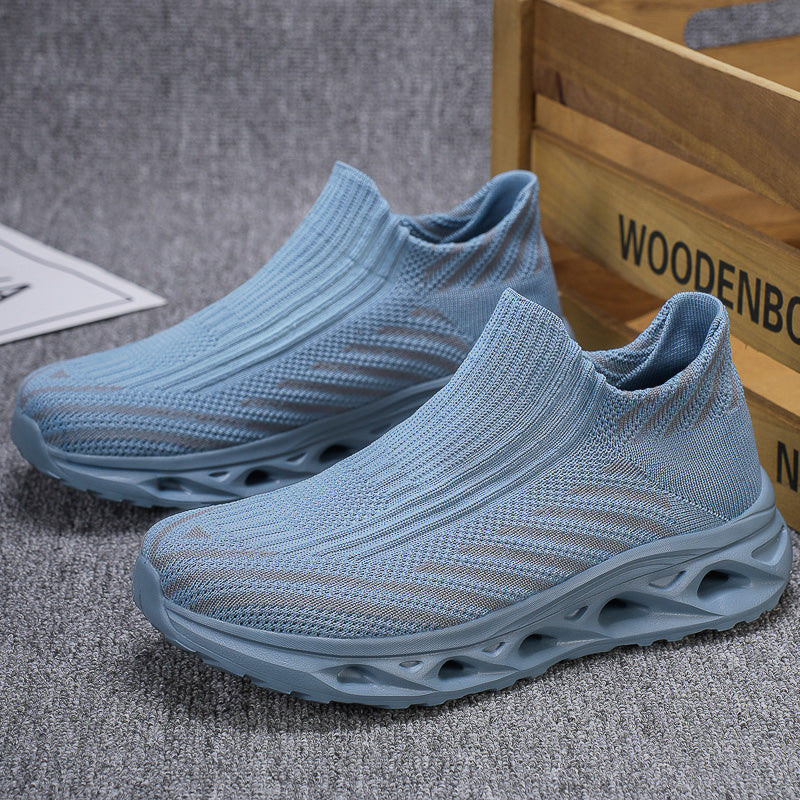 Men‘s’ Slip-On Running Walking Shoes - Zero Laces Comfort, Non-Slip Traction & Cushioned Support