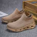 Men‘s’ Slip-On Running Walking Shoes - Zero Laces Comfort, Non-Slip Traction & Cushioned Support