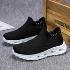 Men‘s’ Slip-On Running Walking Shoes - Zero Laces Comfort, Non-Slip Traction & Cushioned Support