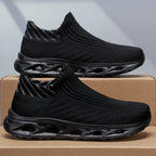 Men‘s’ Slip-On Running Walking Shoes - Zero Laces Comfort, Non-Slip Traction & Cushioned Support