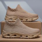 Men‘s’ Slip-On Running Walking Shoes - Zero Laces Comfort, Non-Slip Traction & Cushioned Support