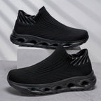 Men‘s’ Slip-On Running Walking Shoes - Zero Laces Comfort, Non-Slip Traction & Cushioned Support