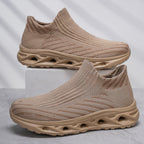 Men‘s’ Slip-On Running Walking Shoes - Zero Laces Comfort, Non-Slip Traction & Cushioned Support