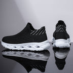 Men‘s’ Slip-On Running Walking Shoes - Zero Laces Comfort, Non-Slip Traction & Cushioned Support