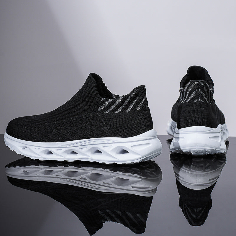 Men‘s’ Slip-On Running Walking Shoes - Zero Laces Comfort, Non-Slip Traction & Cushioned Support