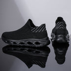 Men‘s’ Slip-On Running Walking Shoes - Zero Laces Comfort, Non-Slip Traction & Cushioned Support