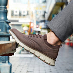 Men’s Retro Leather Zip Boots Built for Comfort, Wide Toe, Arch Support, Pressure Relief, Waterproof for Every Seaso