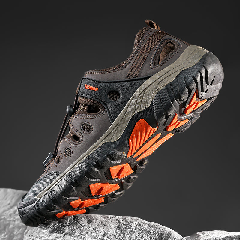 Men's Orthopedic Arch Support Wide Toe Lightweight Hiking Shoes Waterproof Non-slip Scratch-Resistant Work Shoes, Ideal For Hike All Day with Comfort and Zero Fatigue