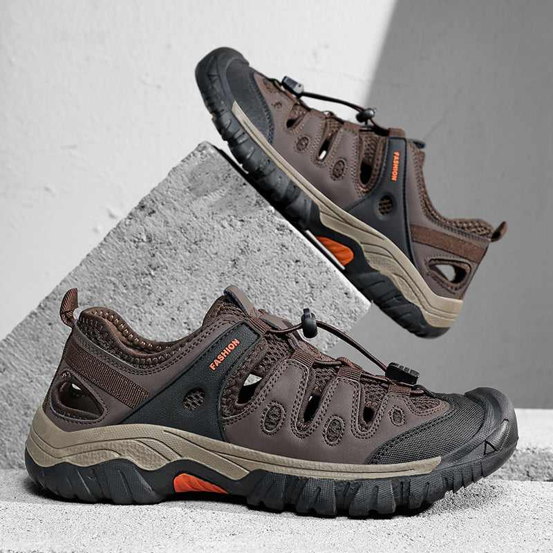Men's Orthopedic Arch Support Wide Toe Lightweight Hiking Shoes Waterproof Non-slip Scratch-Resistant Work Shoes, Ideal For Hike All Day with Comfort and Zero Fatigue