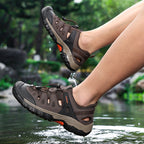 Men's Orthopedic Arch Support Wide Toe Lightweight Hiking Shoes Waterproof Non-slip Scratch-Resistant Work Shoes, Ideal For Hike All Day with Comfort and Zero Fatigue