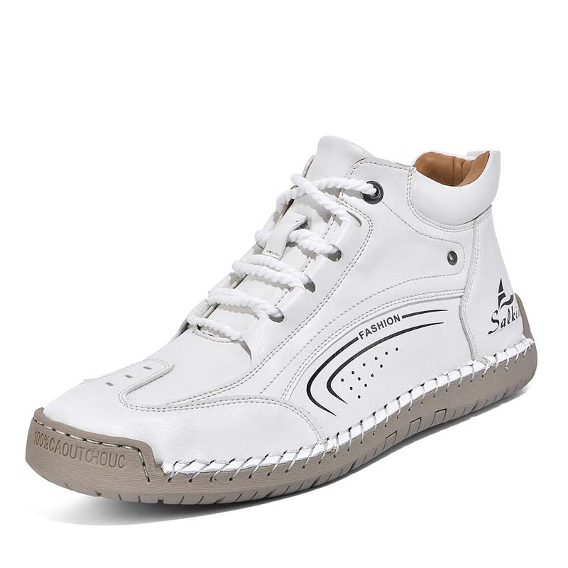 Men's Vintage Motorcycle Boots - Handcrafted Stitching, Waterproof & Slip-Resistant, Scratch-Resistant, Built-In Arch Support, Comfortable Work Boots, Durable For 5 Years.