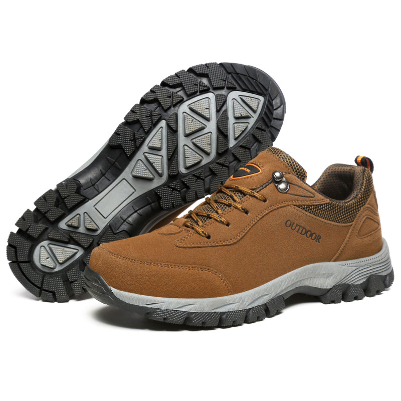 Men's Orthopedic Outdoor Work Boots - Built-In Arch Support; Waterproof Leather Upper; Wide Toe; Non-Slip; Ankle Support; Scratch&Smash&Puncture Resistant; Perfect For Hiking, Travel, Walk and Work.