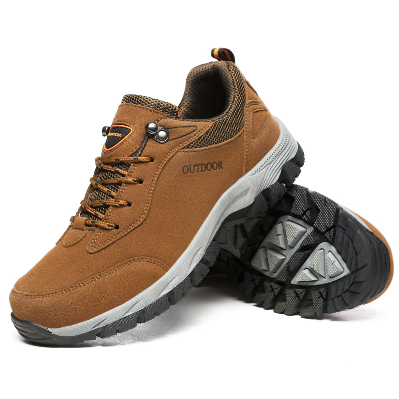 Men's Orthopedic Outdoor Work Boots - Built-In Arch Support; Waterproof Leather Upper; Wide Toe; Non-Slip; Ankle Support; Scratch&Smash&Puncture Resistant; Perfect For Hiking, Travel, Walk and Work.