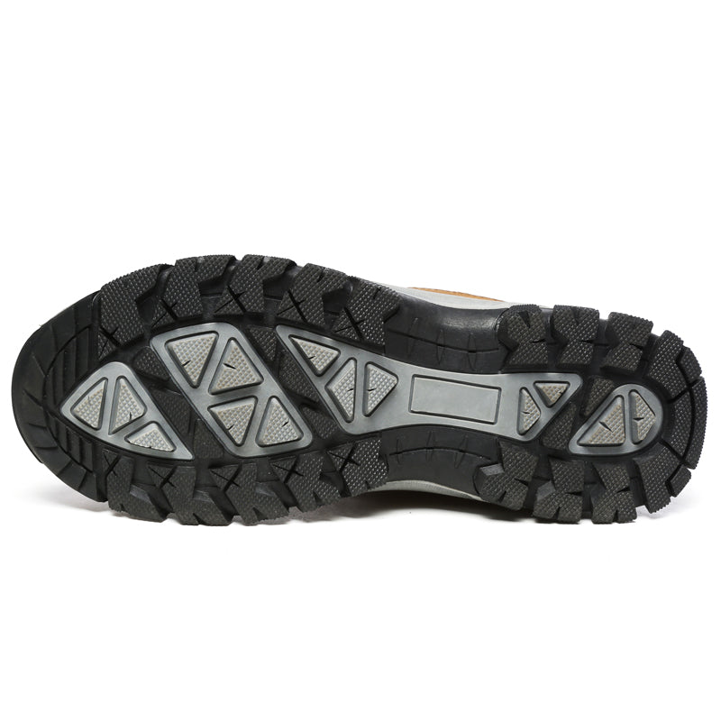 Men's Orthopedic Outdoor Work Boots - Built-In Arch Support; Waterproof Leather Upper; Wide Toe; Non-Slip; Ankle Support; Scratch&Smash&Puncture Resistant; Perfect For Hiking, Travel, Walk and Work.