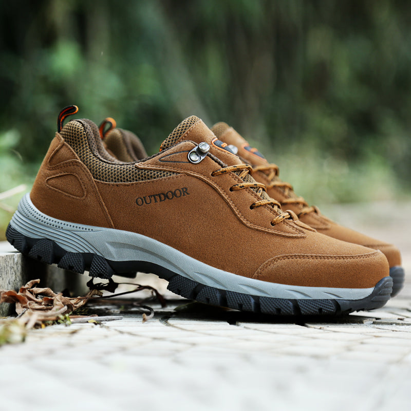 Men's Orthopedic Outdoor Work Boots - Built-In Arch Support; Waterproof Leather Upper; Wide Toe; Non-Slip; Ankle Support; Scratch&Smash&Puncture Resistant; Perfect For Hiking, Travel, Walk and Work.