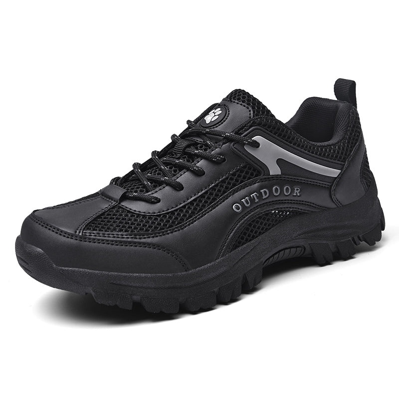 Men's Mesh Hiking Shoes - Lace-Up, Enhanced Support, Wide Toe Box with Arch Support