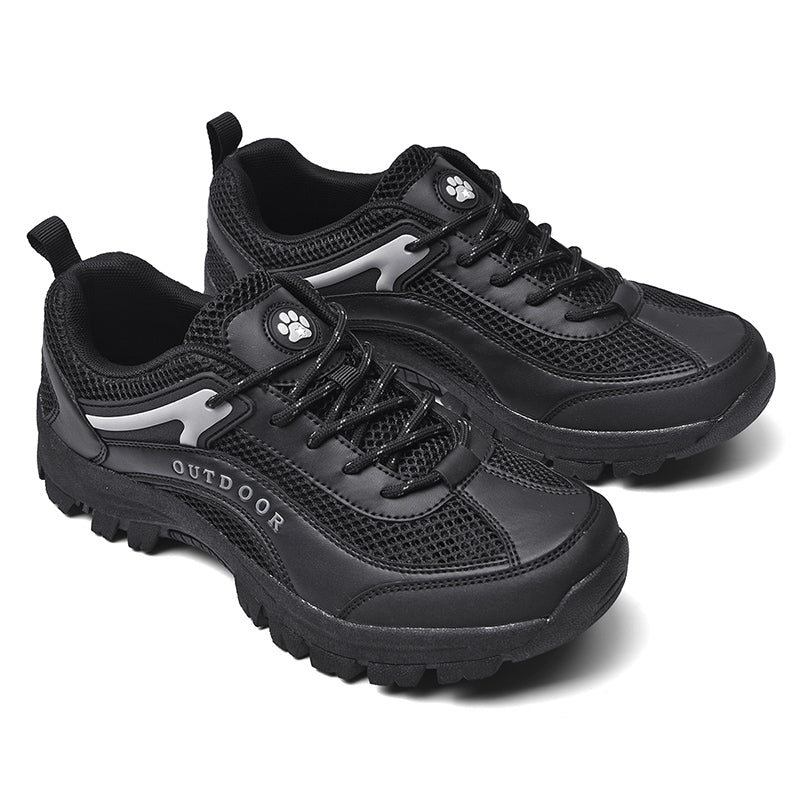 Men's Mesh Hiking Shoes - Lace-Up, Enhanced Support, Wide Toe Box with Arch Support