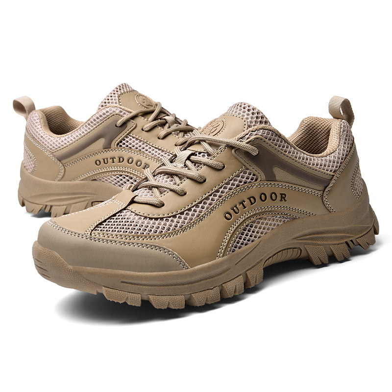 Men's Mesh Hiking Shoes - Lace-Up, Enhanced Support, Wide Toe Box with Arch Support
