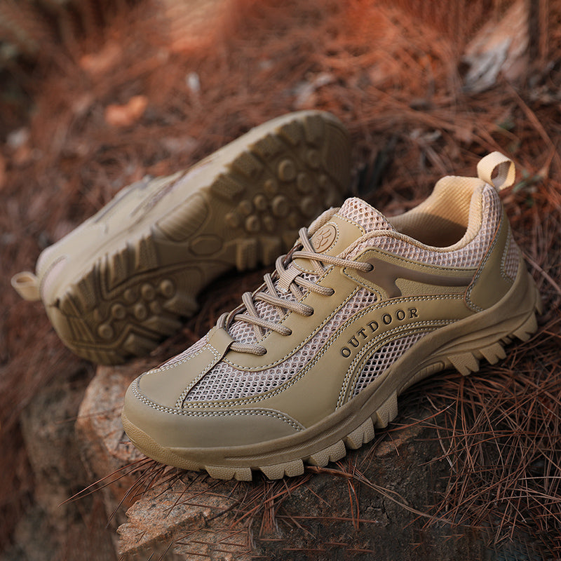 Men's Mesh Hiking Shoes - Lace-Up, Enhanced Support, Wide Toe Box with Arch Support