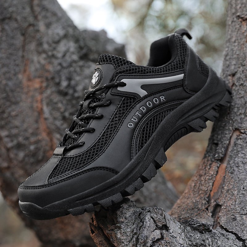 Men's Mesh Hiking Shoes - Lace-Up, Enhanced Support, Wide Toe Box with Arch Support
