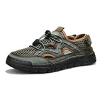 Men's Mesh Hiking Shoes - Slip-On, Breathable, Slip-Resistant, Wide Toe Box with Arch Support
