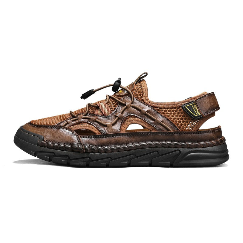 Men's Mesh Hiking Shoes - Slip-On, Breathable, Slip-Resistant, Wide Toe Box with Arch Support