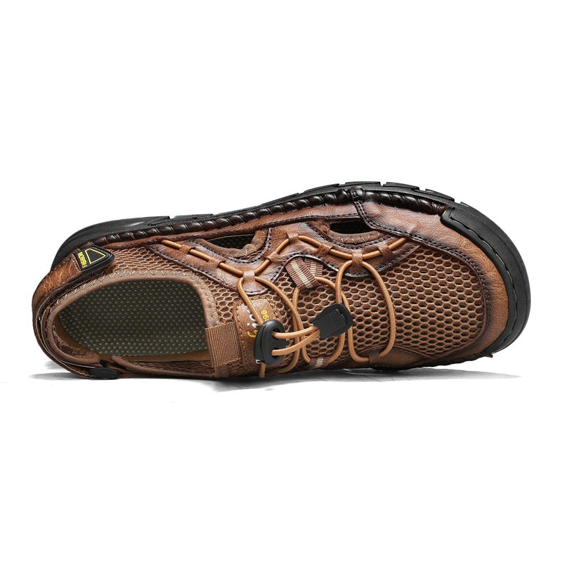 Men's Mesh Hiking Shoes - Slip-On, Breathable, Slip-Resistant, Wide Toe Box with Arch Support