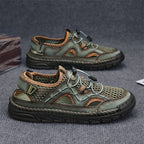 Men's Mesh Hiking Shoes - Slip-On, Breathable, Slip-Resistant, Wide Toe Box with Arch Support