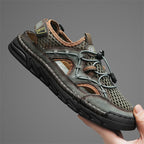 Men's Mesh Hiking Shoes - Slip-On, Breathable, Slip-Resistant, Wide Toe Box with Arch Support