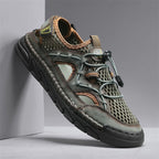 Men's Mesh Hiking Shoes - Slip-On, Breathable, Slip-Resistant, Wide Toe Box with Arch Support