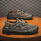 Men's Mesh Hiking Shoes - Slip-On, Breathable, Slip-Resistant, Wide Toe Box with Arch Support