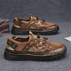 Men's Mesh Hiking Shoes - Slip-On, Breathable, Slip-Resistant, Wide Toe Box with Arch Support