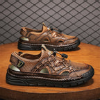 Men's Mesh Hiking Shoes - Slip-On, Breathable, Slip-Resistant, Wide Toe Box with Arch Support
