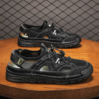 Men's Mesh Hiking Shoes - Slip-On, Breathable, Slip-Resistant, Wide Toe Box with Arch Support