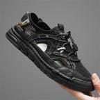 Men's Mesh Hiking Shoes - Slip-On, Breathable, Slip-Resistant, Wide Toe Box with Arch Support