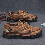 Men's Mesh Hiking Shoes - Slip-On, Breathable, Slip-Resistant, Wide Toe Box with Arch Support
