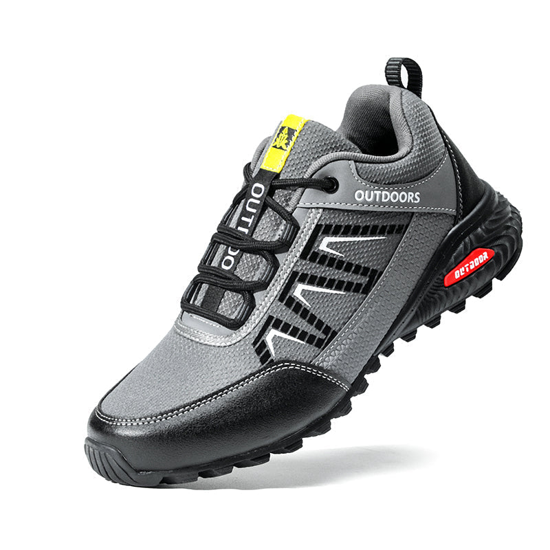 Men's Mixed Material Work Boots - Lace-Up, Waterproof, Wide Toe Box with Arch Support