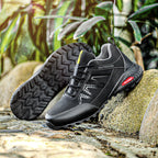 Men's Mixed Material Work Boots - Lace-Up, Waterproof, Wide Toe Box with Arch Support