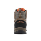 Men's Genuine Leather Work Boots - Lace-Up, Slip-Resistant, Wide Toe Box with Arch Support