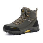 Men's Genuine Leather Work Boots - Lace-Up, Slip-Resistant, Wide Toe Box with Arch Support