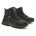 Men's Genuine Leather Work Boots - Lace-Up, Slip-Resistant, Wide Toe Box with Arch Support