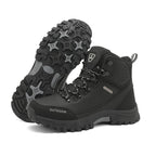 Men's Genuine Leather Work Boots - Lace-Up, Slip-Resistant, Wide Toe Box with Arch Support