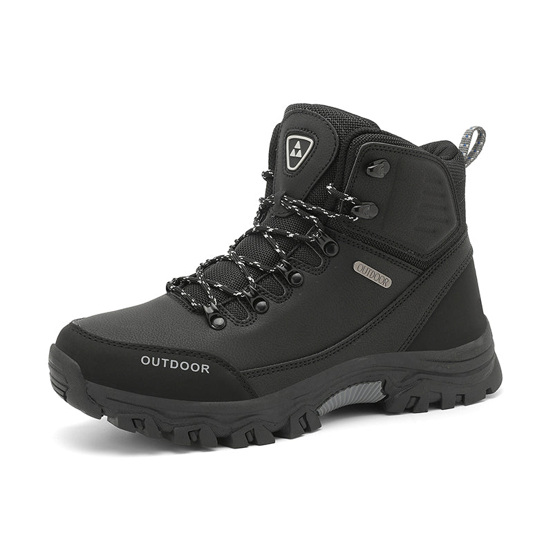 Men's Genuine Leather Work Boots - Lace-Up, Slip-Resistant, Wide Toe Box with Arch Support