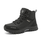Men's Genuine Leather Work Boots - Lace-Up, Slip-Resistant, Wide Toe Box with Arch Support