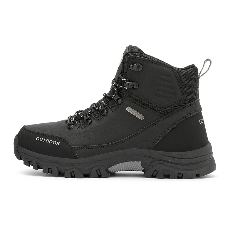 Men's Genuine Leather Work Boots - Lace-Up, Slip-Resistant, Wide Toe Box with Arch Support
