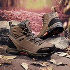 Men's Genuine Leather Work Boots - Lace-Up, Slip-Resistant, Wide Toe Box with Arch Support