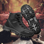 Men's Genuine Leather Work Boots - Lace-Up, Slip-Resistant, Wide Toe Box with Arch Support